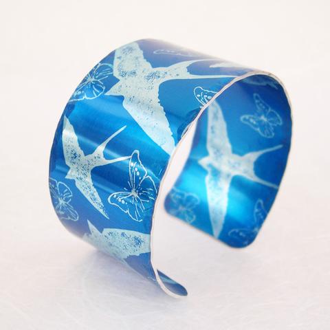 Blue Swallows Cuff