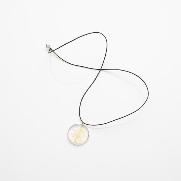 Activation Grid Gold Pendant in Clear Quarz by Cosmic Light Union