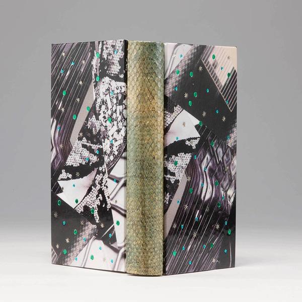 Silver Snake Tongue Handcrafted Snakeskin Journal Handbag size by Bask Bindery