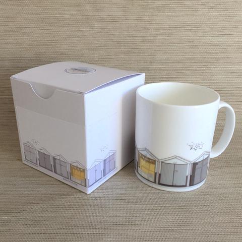 Beach Huts Bone China Mug