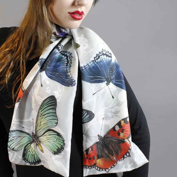 Butterfly Silk Scarf by Terrarium