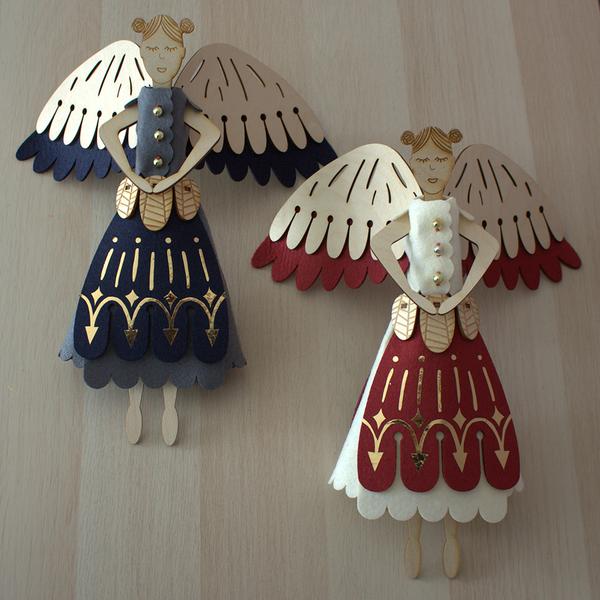 Fairy Christmas Tree Topper by Gilbert13 - Navy Blue and Grey  and red and cream