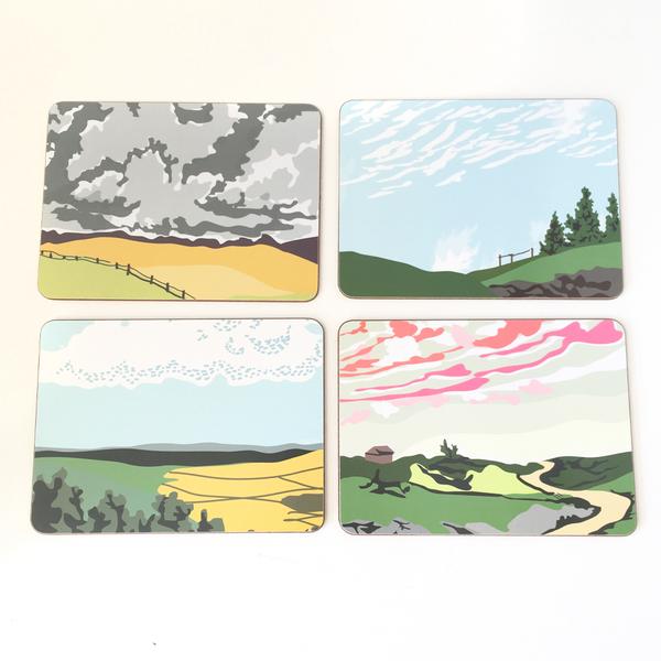 Set of Four Rural Cloudscape Placemats by Snowden Flood