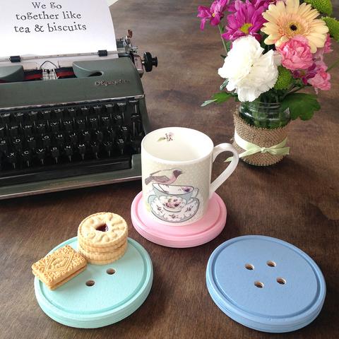 "Cute as a Button" Coaster