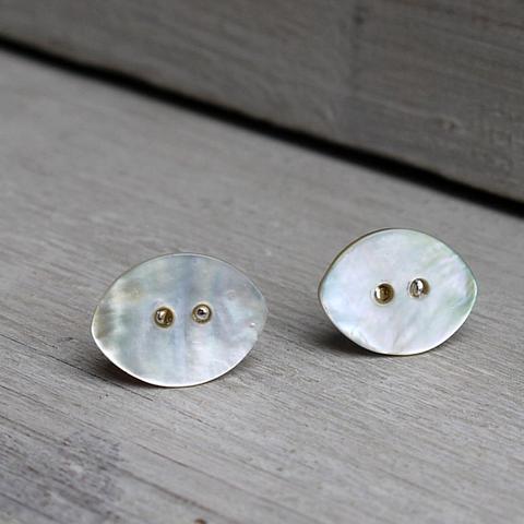 Fish Eye Mother of Pearl Earrings