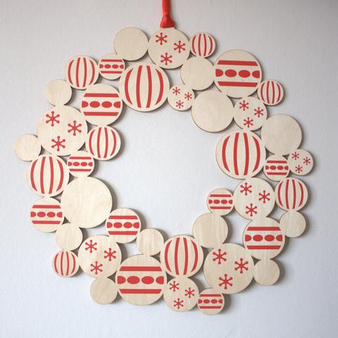 Screenprinted Bauble Wreath