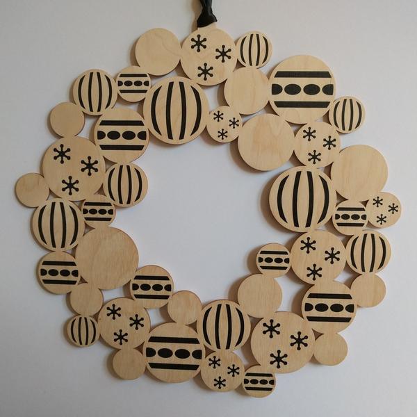 Screenprinted Bauble Wreath by Gilbert13