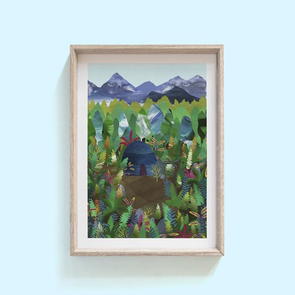 Hello Grimes Mountain Print