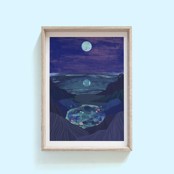 Hello Grimes Rockpool Print Blue