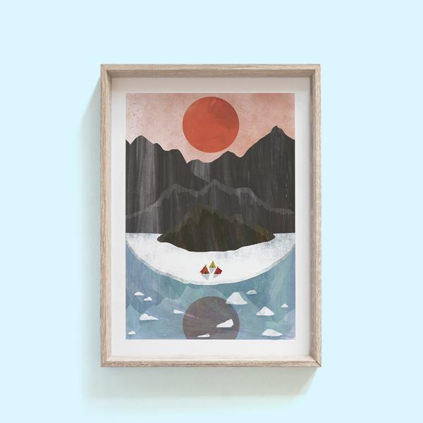 Hello Grimes Sunset Print A4 and A3