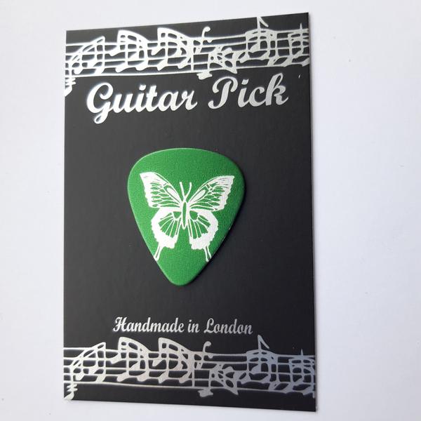 Butterfly guitar pick by Sally Lees