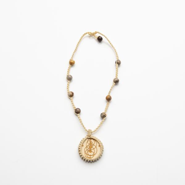 Natural Flow Sacred Geometry with Picture Jasper necklace by Cosmic-Union 