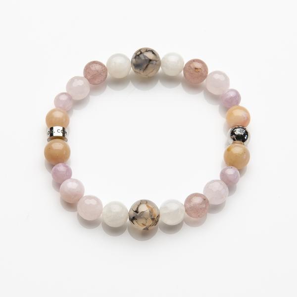 Pink Dragon and Mother Gaia heart Opening to trust, love and security bracelet by Cosmic-Union. Gemstones