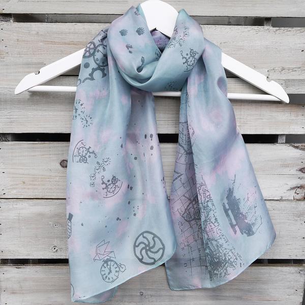 Time Travel Silk Scarf by Amanda Jane's