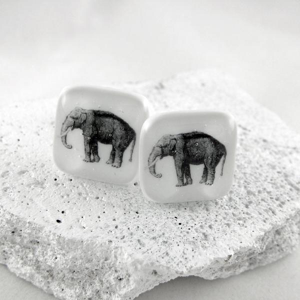 Elephant Glass Cufflinks by Georgina Griffiths Glass