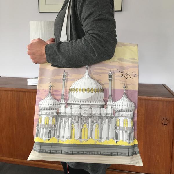 Brighton Landmarks Canvas Bag by Linescapes. Cotton