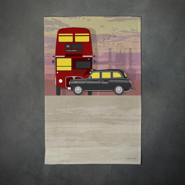 London Transport Teatowel by Linescapes
