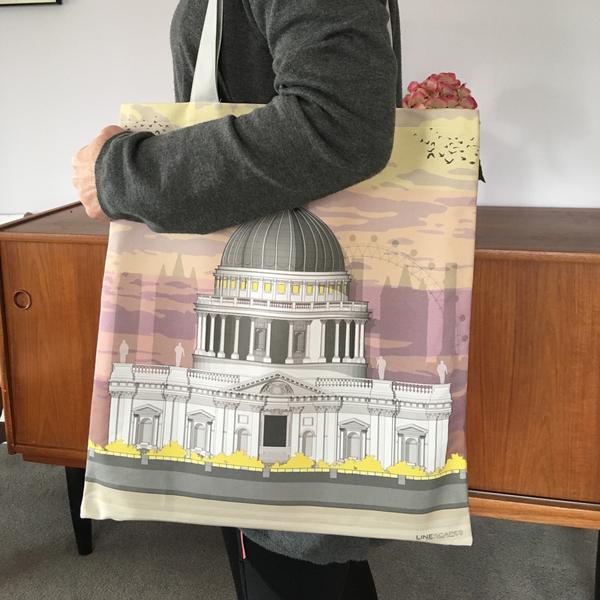 London Landmarks Canvas Bag by Linescapes, cotton