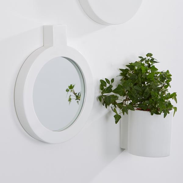 Label Mirror by Thelermont Hupton. Bone China. White