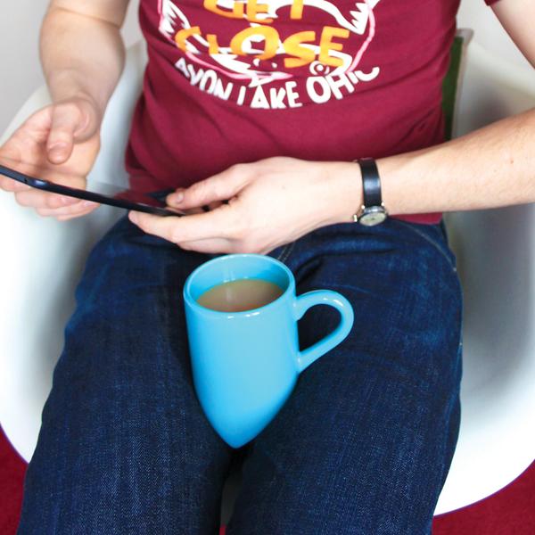 Lap Mug by Thelermont Hupton, earthenware, light blue