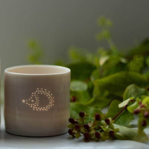 Luna Lighting Mini Hedgehock Tealight. Porcelain 