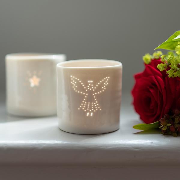 Luna Mini Angel Tealight by Luna Lighting. Porcelain