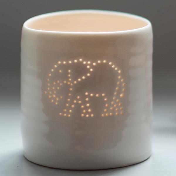 Luna Elephant Tealight, porcelain