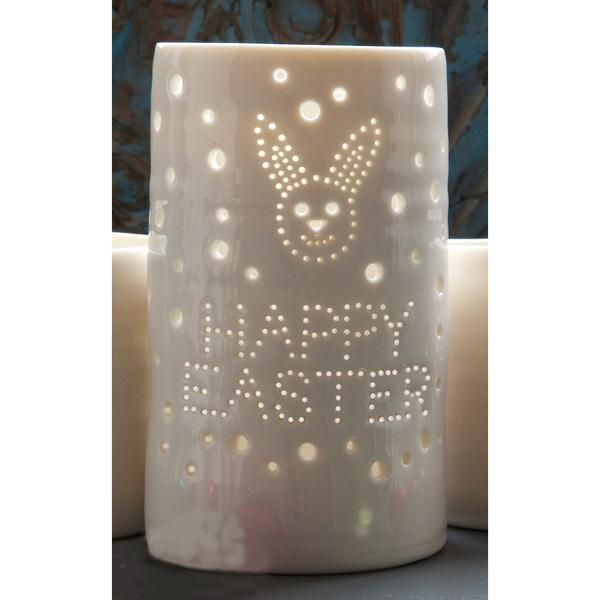 Luna Maxi Happy Easter porcelain Tealight by Luna Lighting