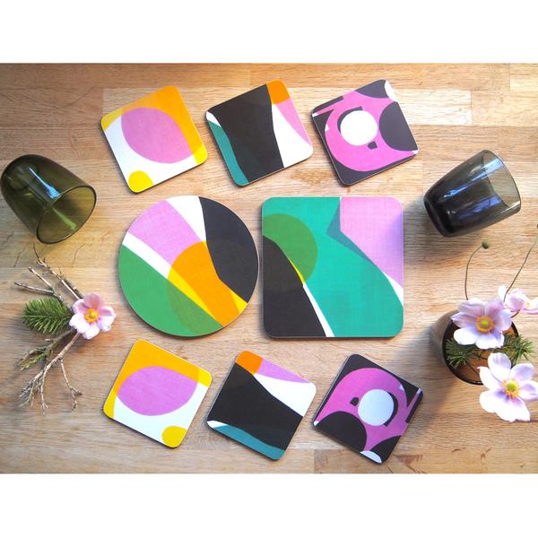 The Complete Lunaari Cork Coaster and Pot Stand Set by Jonna Saarinen