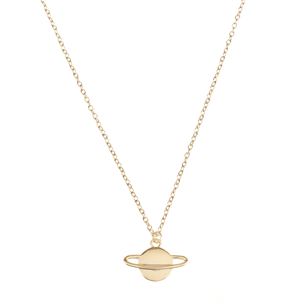Saturn Necklace by Hazelnut Jewelry. in Sterling Silver or Gold
