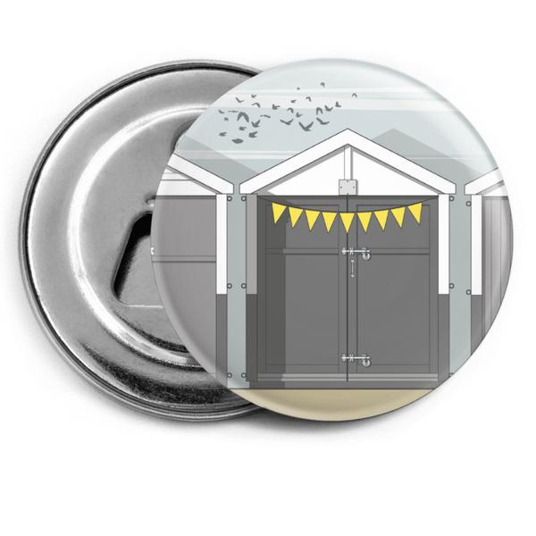 Brighton Beach Huts magnetic Fridge Bottle Opener by Linescapes