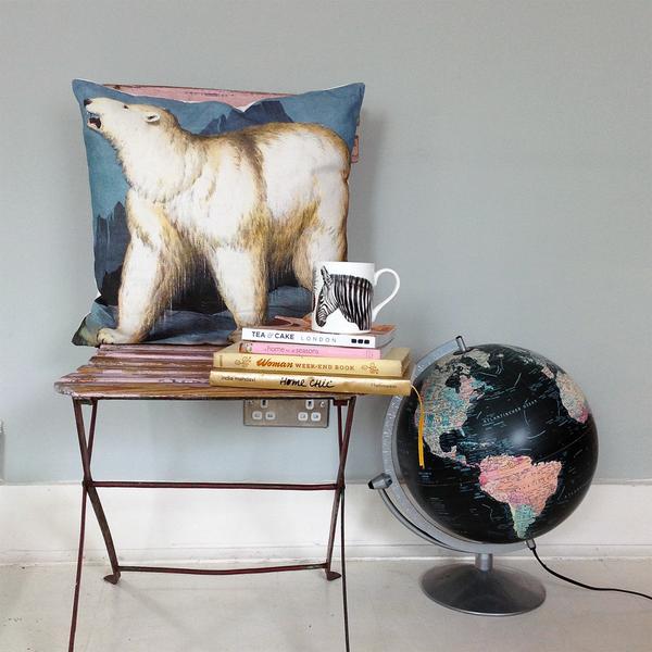 Polar Bear Linen Cushion by Michelle Mason