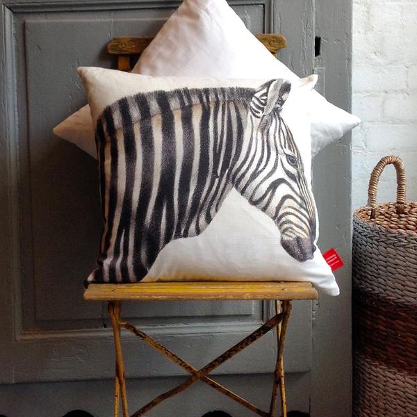 Natural History Collection Zebra Cushions by Michelle Mason