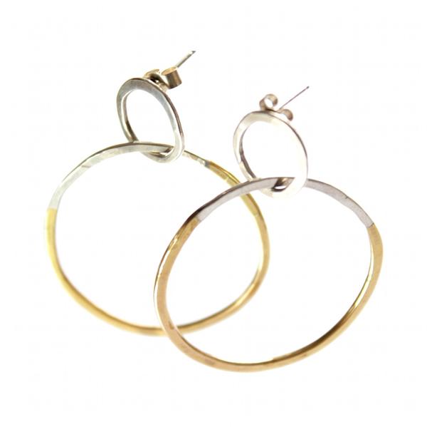 Mixed Metal Double Hoops by Little Object silver brass