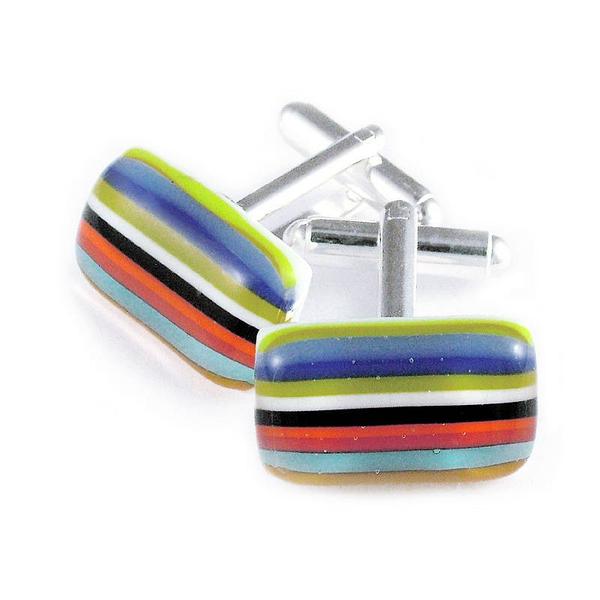Multistripe cufflinks by Georgina Griffiths