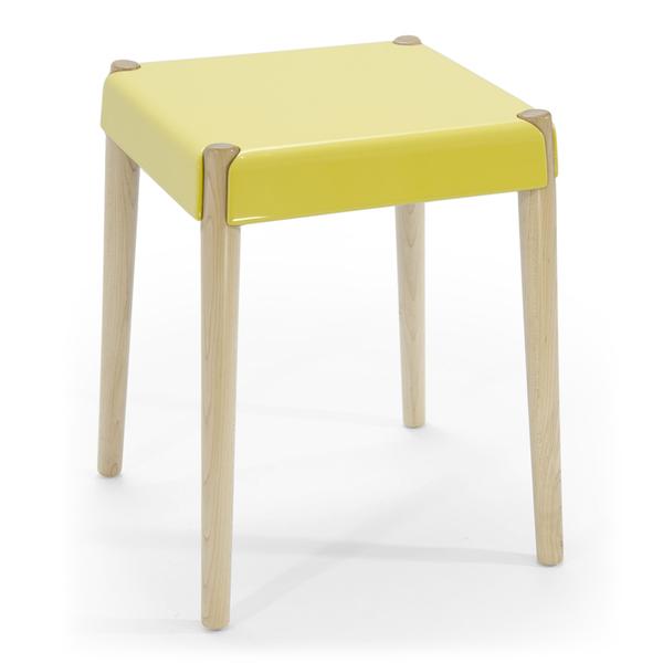 Peg Stool yellow Maple by Bright Potato