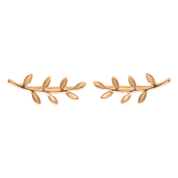 Leaves Earrings by Hazelnut Jewelry, gold or silver