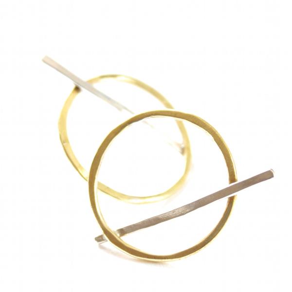 Planet Earrings by Little Object brass silver