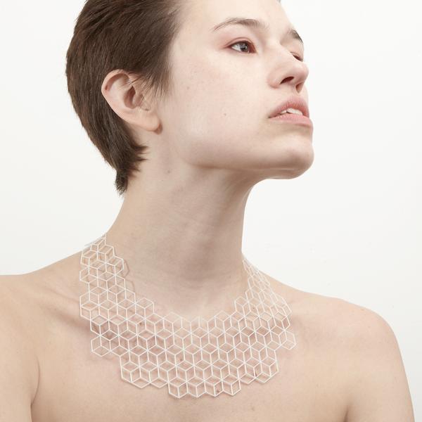 RHOMBI Necklace by Rentaro Nishimura in Thermoplastic Polyurethane. White