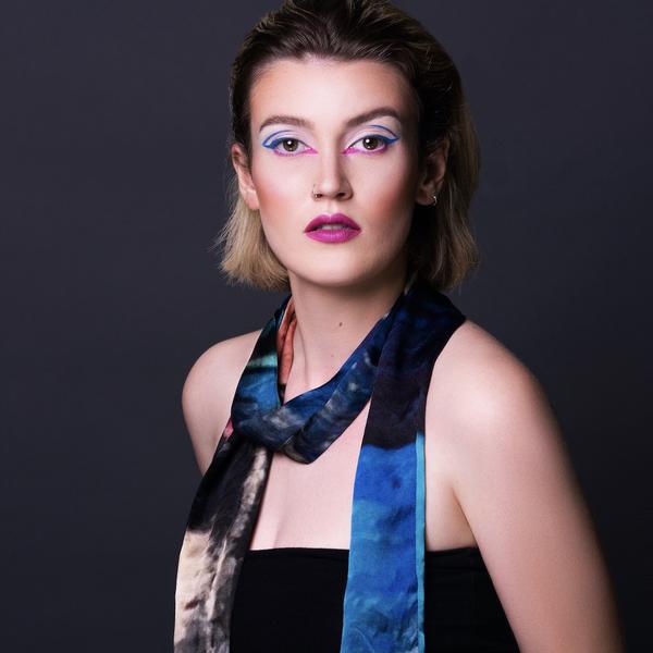 Seaskape Skinny Silk Scarf by RubyKite