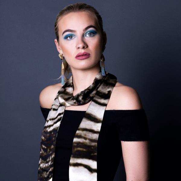 Tree Skinny Silk Scarf by RubyKite