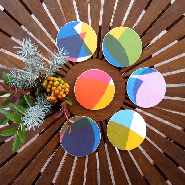 Remo Mixed Colours Cork Coasters by Jonna Saarinen multicolour