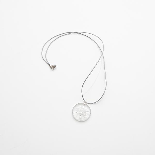 activation Grid (silver) Pendant in clear Quartz by Cosmic-Union. Light Grey. 
