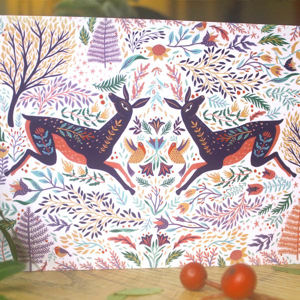 Scandinavian Design Greeting Card by Roxane Dewar Ilustration