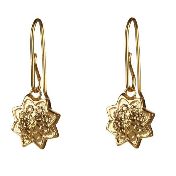Shooting Star Hook Earrings, by Barbara Yarde. 18 ct Gold Plated