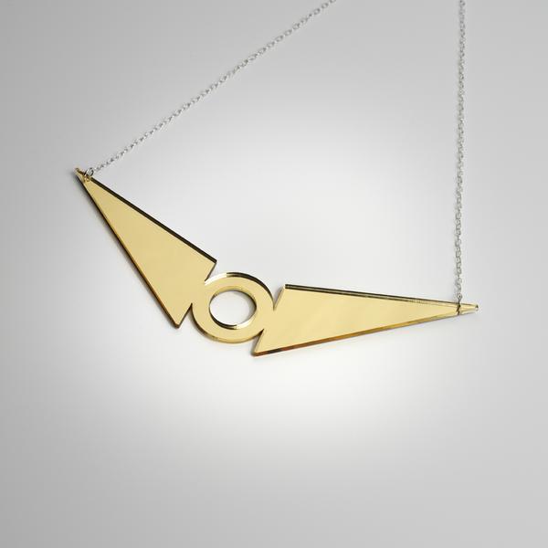 Solaris Necklace in Gold by Lua Lua. perspex, Silver