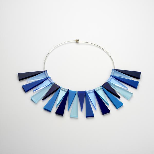 Tutti Frutti Necklace in Blue by Lua Lua. Perspex and Silver. 