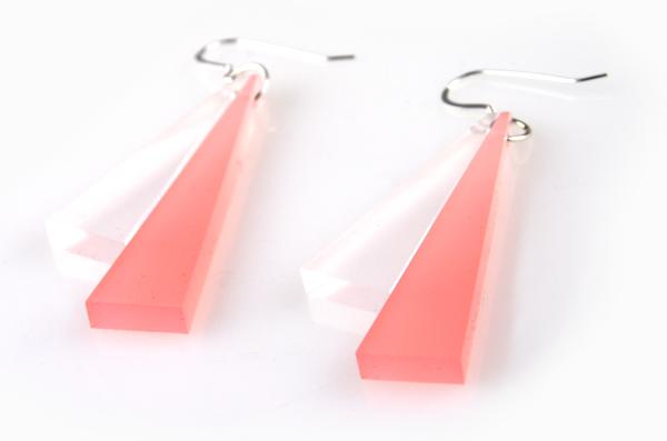 Tutti Frutti earrings by Lua Lua in White and Bink. Silver, Pespex