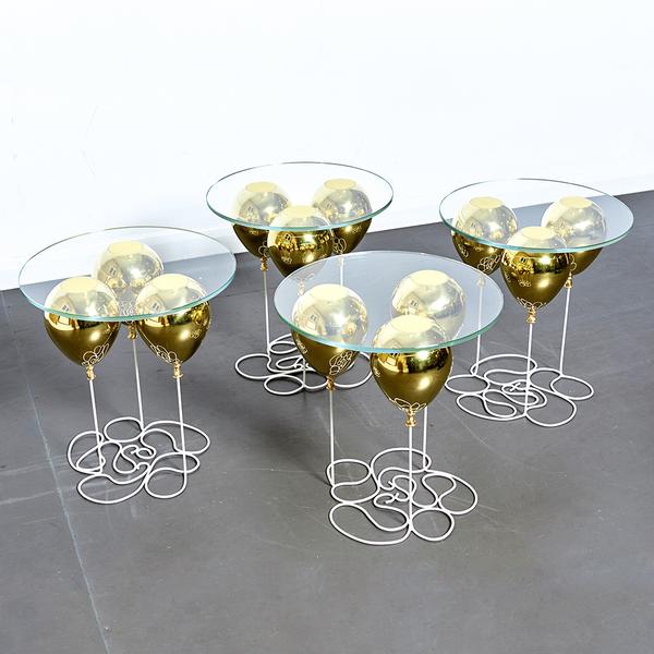UP Balloon Side Table by Duffy London. toughened glass