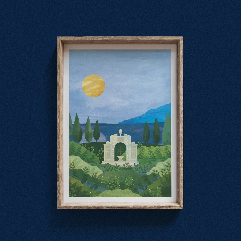 Villa Comunale, Naples, Print by Hello Grimes